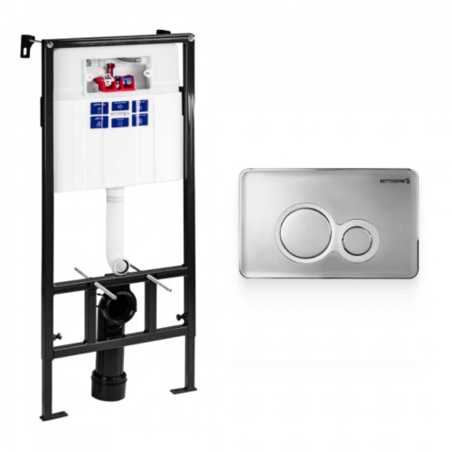 Инсталляция BETTOSERB SAVA FIX SLIM, клавиша смыва DUO, хром. глянец/хром. матовый, SET40006465