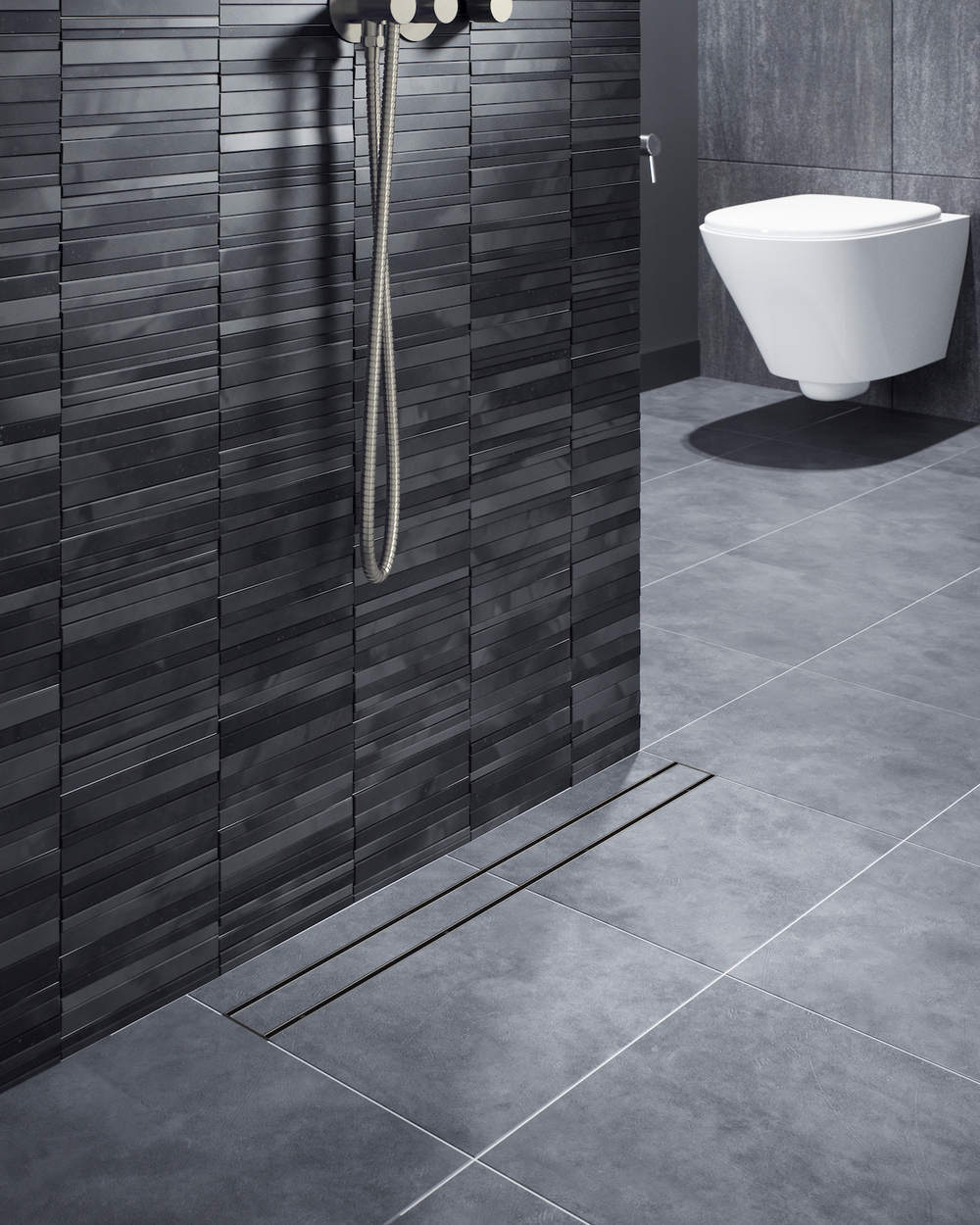 Душевой лоток Drain System 800 DS230208/18 Черное золото, с двусторонней панелью «Plate» под плитку