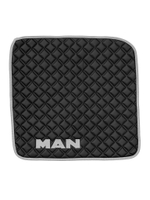Ковры MAN TGX с 1-м ящиком (автомат) (экокожа, черный, серый кант, серая вышивка)