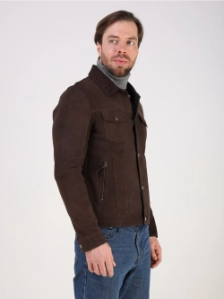 Кожаная куртка демисезонная замшевая джинсовка