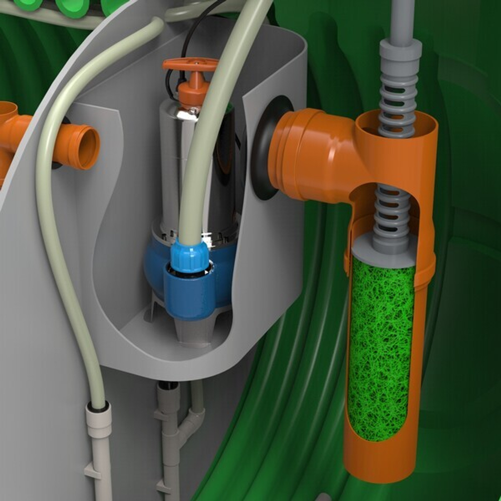 BioBox Aero Pro 8 Long Родлекс 3000 л. горизонтальный / 2200 л. в сутки / До 9 чел. / принудительный сброс / компрессорный аэрация (2140x1480x2530см;152кг;) - арт.560045