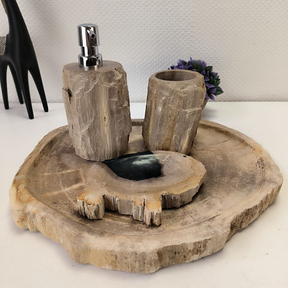 Набор из окаменелого дерева 4 предм Fossil Set NF-63077 поднос 33см*37см