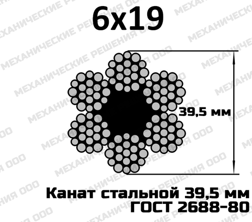 Канат стальной 39,5 мм ГОСТ 2688-80