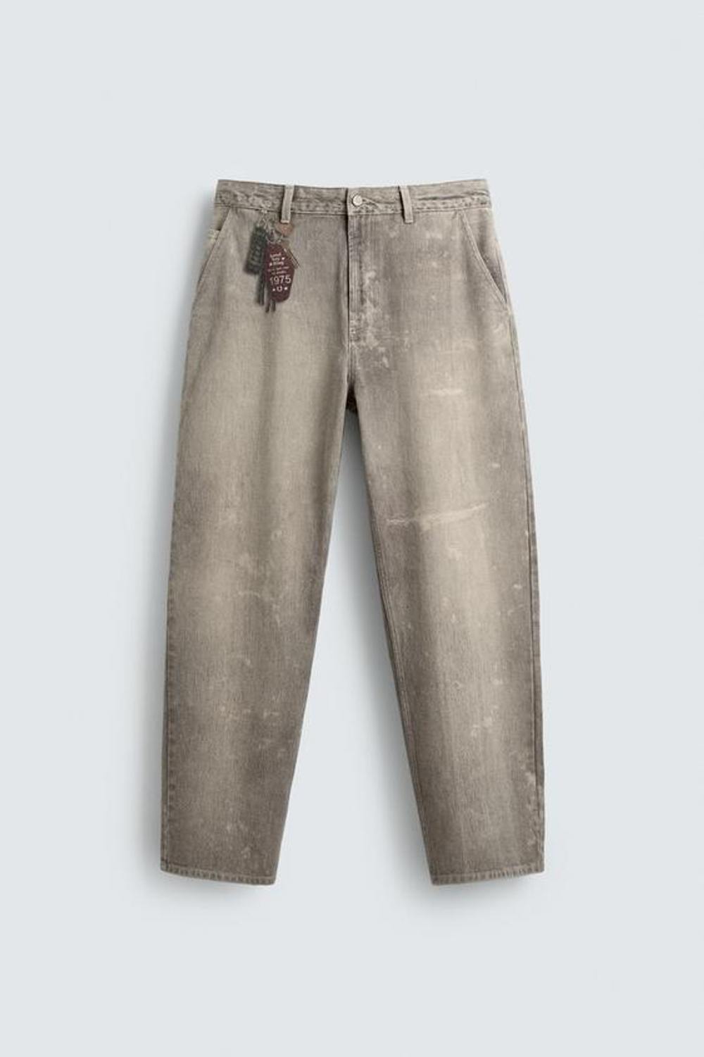 ZARA БРЮКИ С ПРИНТОМ LLAVEROS, ЦВЕТ ЛЬДА