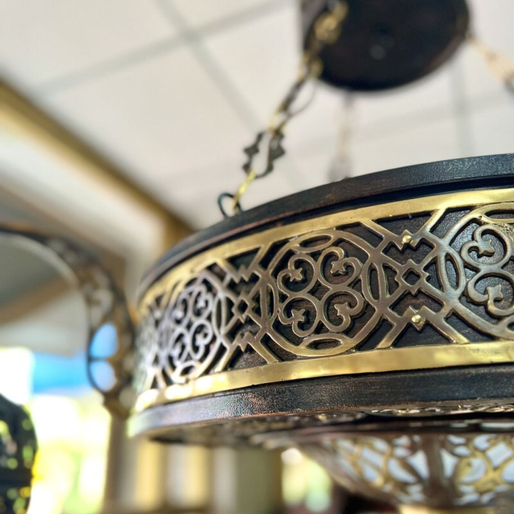 Винтажная люстра 3-х рожковая