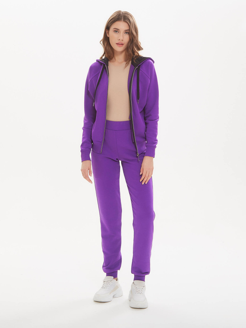 Фиолетовая толстовка на молнии с капюшоном