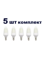 Светодиодная LED лампа С35 Е14 36LED 5W 5шт тёпл