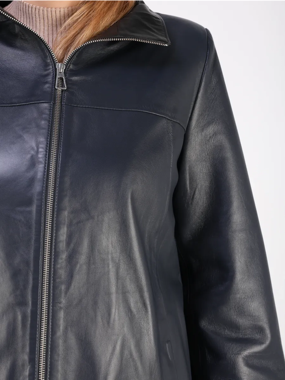 Кожаная куртка демисезонная натуральная оверсайз