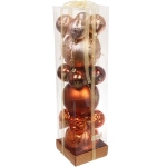 Набор шаров «Winter ice» 10 см + 5 см (15 предметов), Шампань/Шоколад/Янтарь