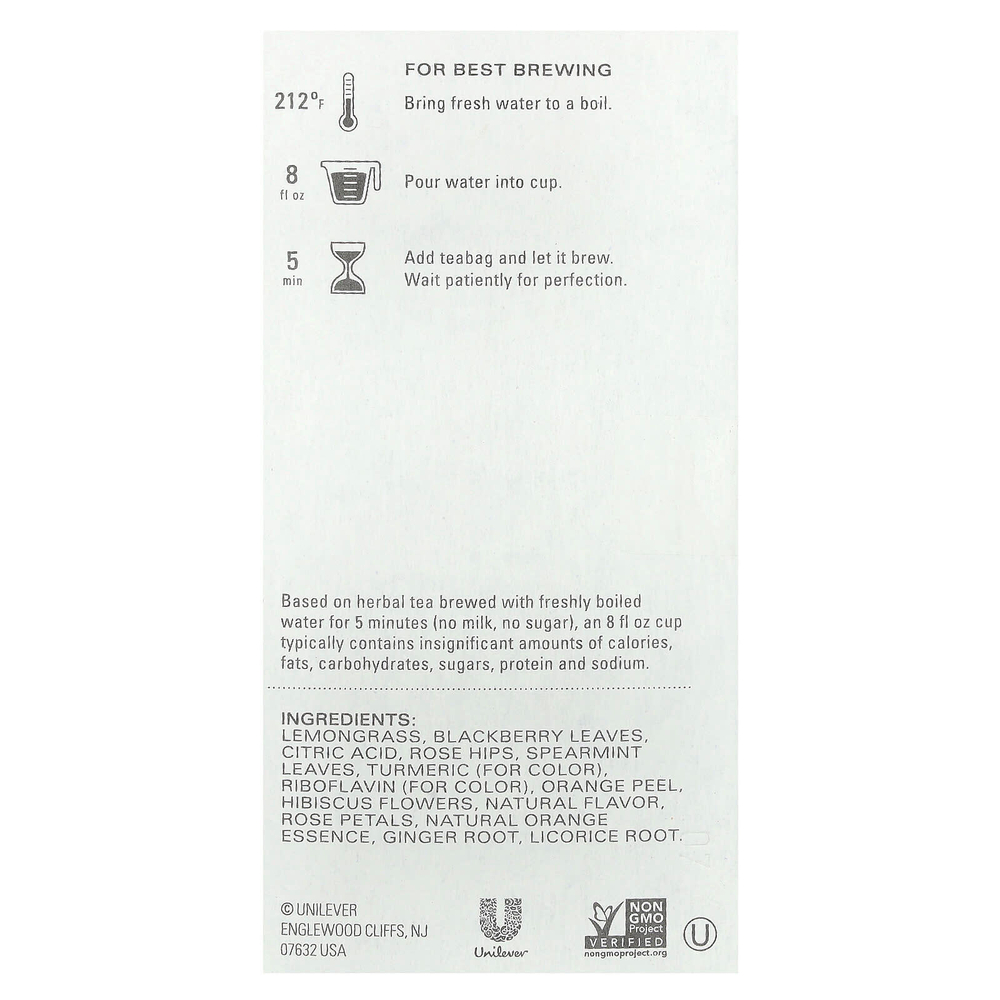 TAZO, Herbal Tea, дикий сладкий апельсин, без кофеина, 20 чайных пакетиков, 45 г (1,58 унции)