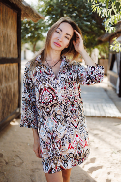 Блузка-Туника "Разноцветный орнамент"