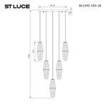 SL1242.103.16 Светильник подвесной ST-Luce Хром/Дымчатый, Молочный G9 16*5W 4000K