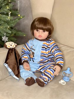 Кукла Реборн мягконабивная 60см в пакете (FA-071)