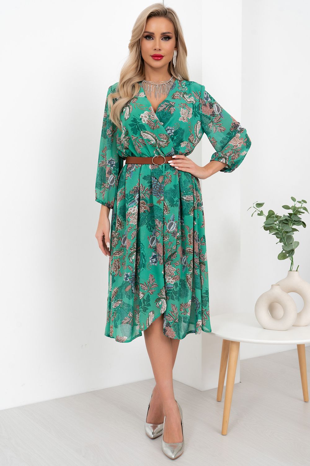 Платье Адель (зеленый) Р11-2003/2 Nikol (Акция)