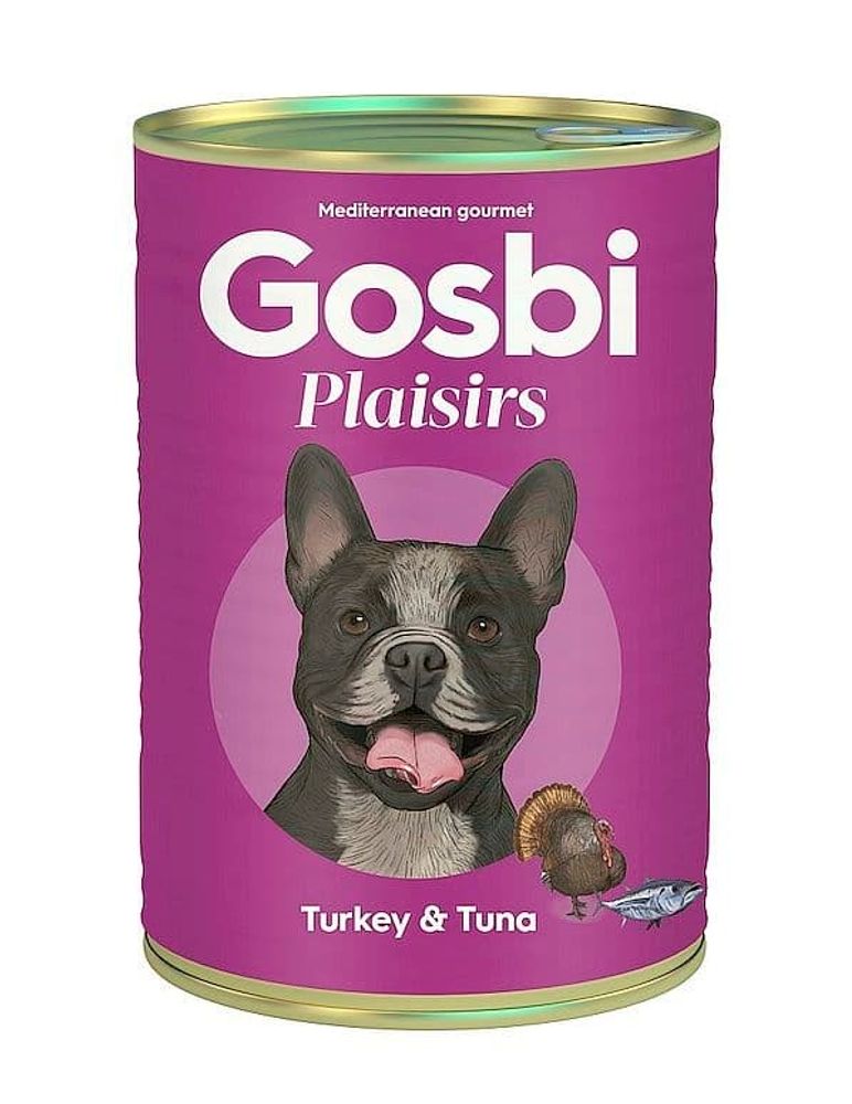 GOSBI PLAISIRS консервы для собак ИНДЕЙКА и ТУНЕЦ 400г