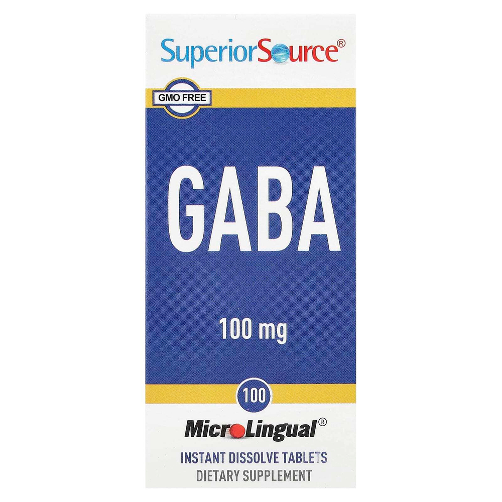 Superior Source, ГАМК, 100 мкг, 100 быстрорастворимых таблеток MicroLingual®