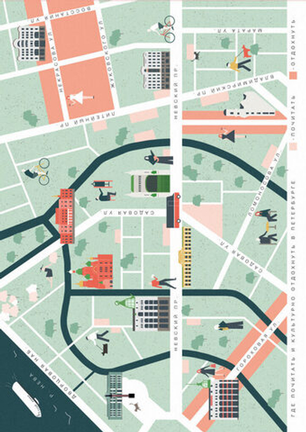 Открытка 10*14см "Карта культуры и отдыха"