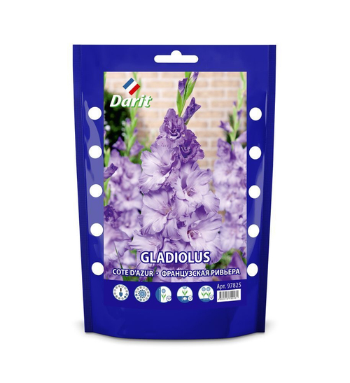 ЛУКОВИЦЫ ГЛАДИОЛУС КОТЭ Д АЗУР 14/+ (КРУПНОЦВЕТК ГОФР.ФИОЛЕТОВЫЙ 10ШТ96026