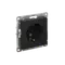 Розетка 1-м СП AtlasDesign 16А IP20 с заземл. защ. шторки механизм карбон SE ATN001045