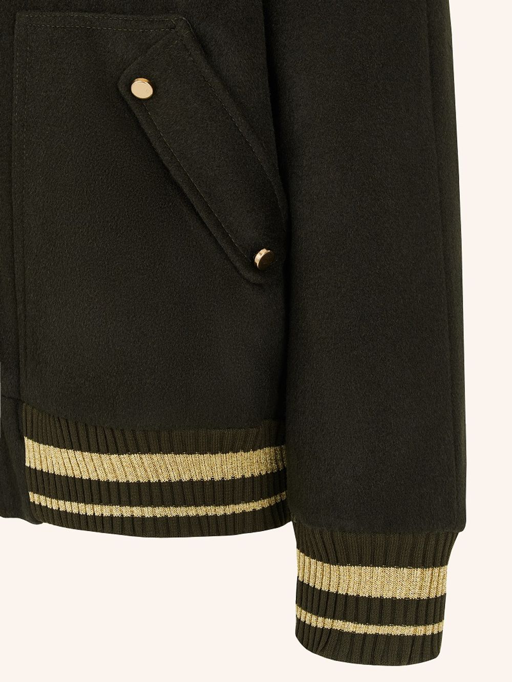 Бомбер темно-оливковый шерсть