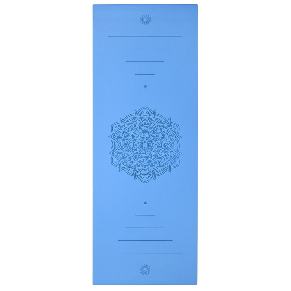Ультрацепкий 100% каучуковый коврик для йоги Ornament Blue 185*68*0,5 см нескользящий