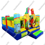 Детский надувной батут "Попугайчики" без горки, размер 4*3,5*2,2 м