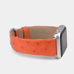 Ремешок для Apple Watch 42/44mm Classic из кожи страуса оранжевого цвета