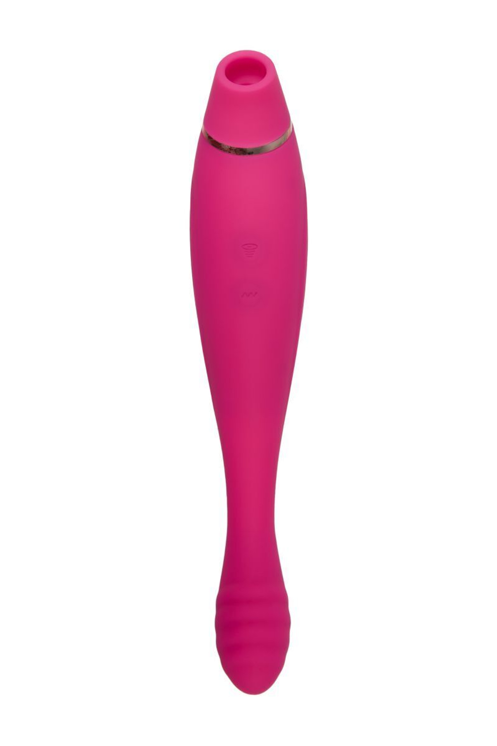 Ярко-розовый вибратор Danvi с вакуум-волновой стимуляцией (Цвет: ярко-розовый)