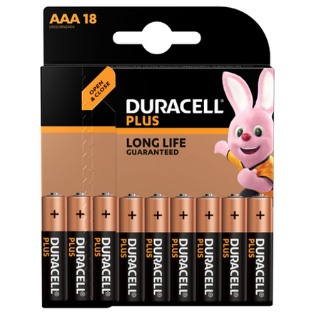 Батарейки Duracell 5014219 ААА алкалиновые 1,5v 18 шт. LR03-18BL PLUS