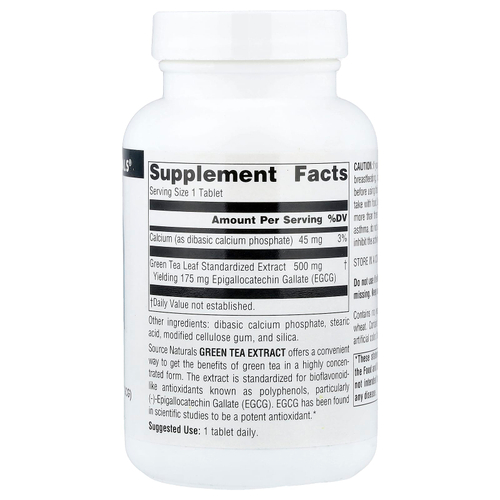 Source Naturals, экстракт зеленого чая, 500 мг, 120 таблеток