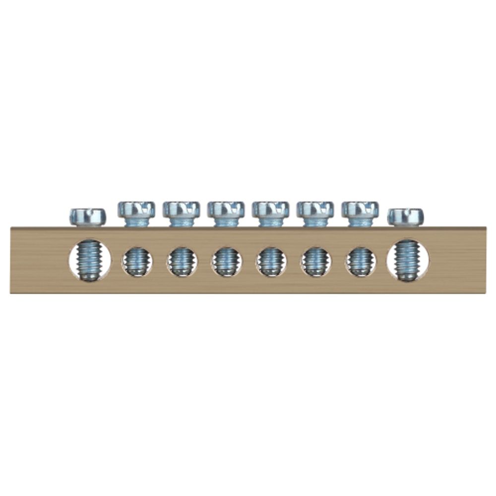 Шина ЭРА NO-122-21 PEN земля-ноль 8х12мм 8/2 латунная крепеж по краям