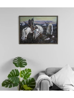 Картина из дерева "Витязь на распутье" 41х30х3 см