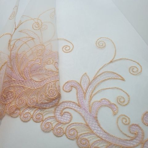 Кружево вышивка на сетке ш190мм