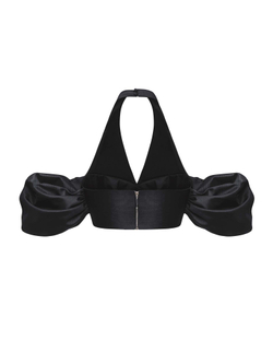 Драпированный укороченный топ из тафты