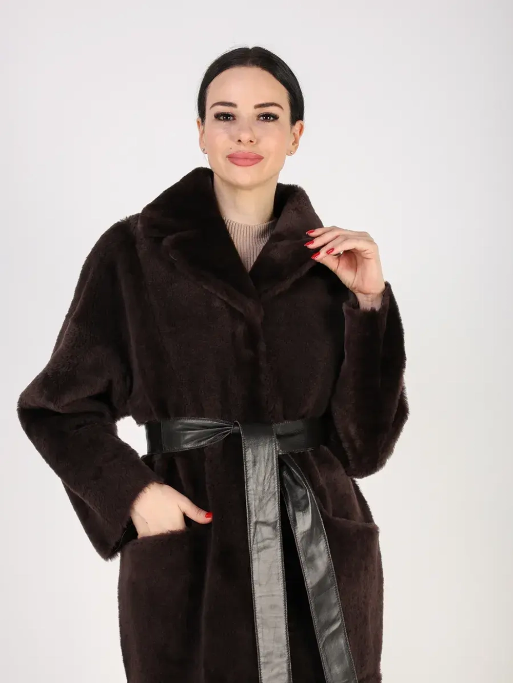 Дубленка зимняя шуба натуральная двухсторонняя оверсайз