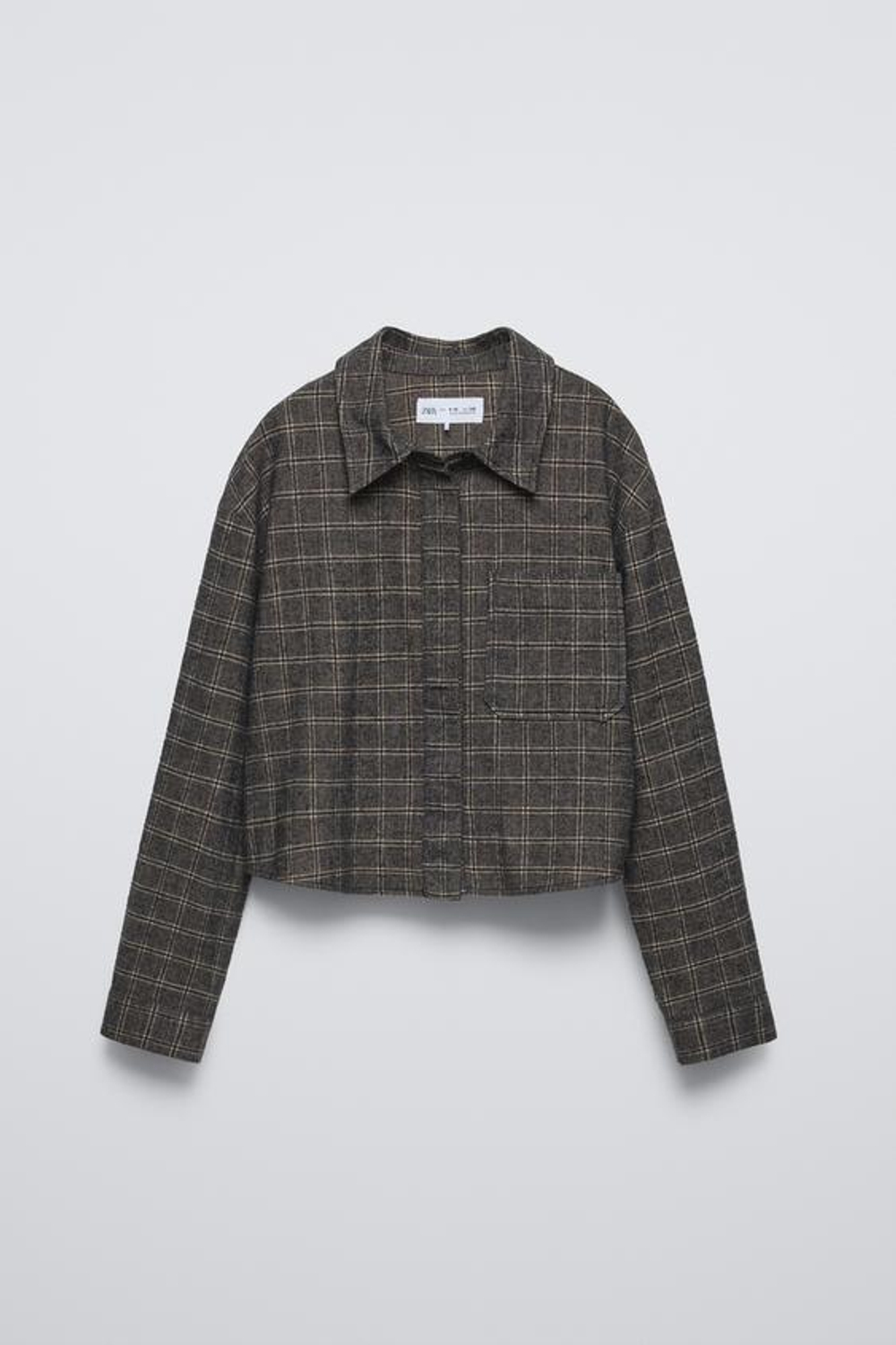 ZARA РУБАШКА В КЛЕТКУ, АНТРАЦИТОВО-СЕРЫЙ