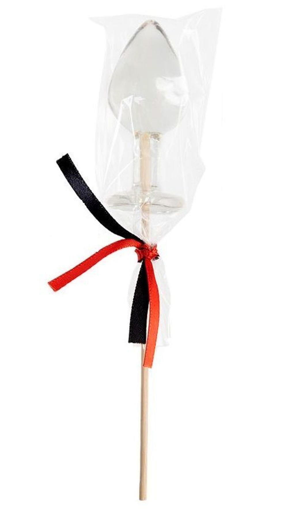 Прозрачный леденец в форме большой анальной пробки со вкусом пина колада (Цвет: прозрачный)