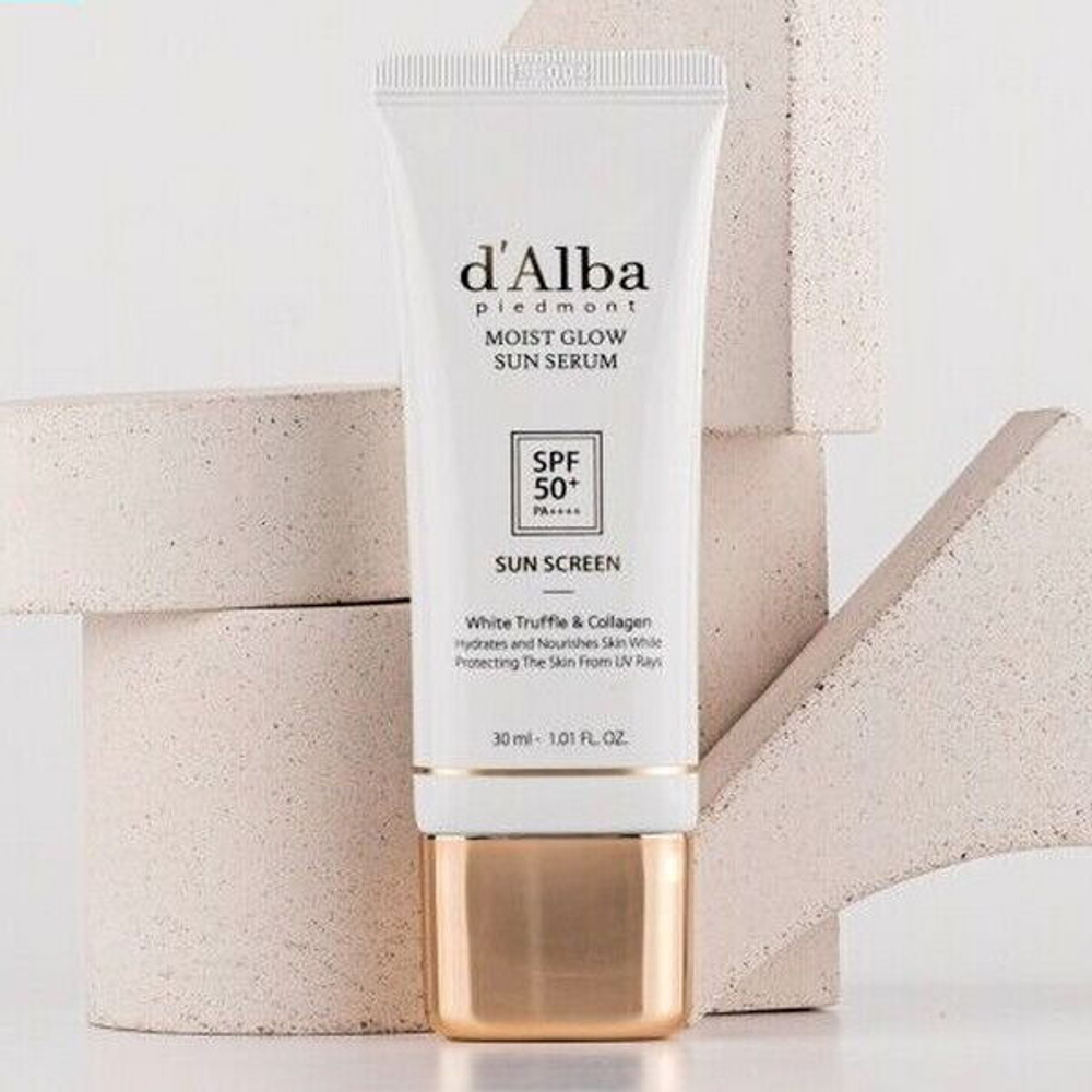 Солнцезащитная сыворотка с трюфелем D'Alba Moist Glow Sun Serum White Truffle&Collagen Sun Screen SPF50+ PA++++, 30мл