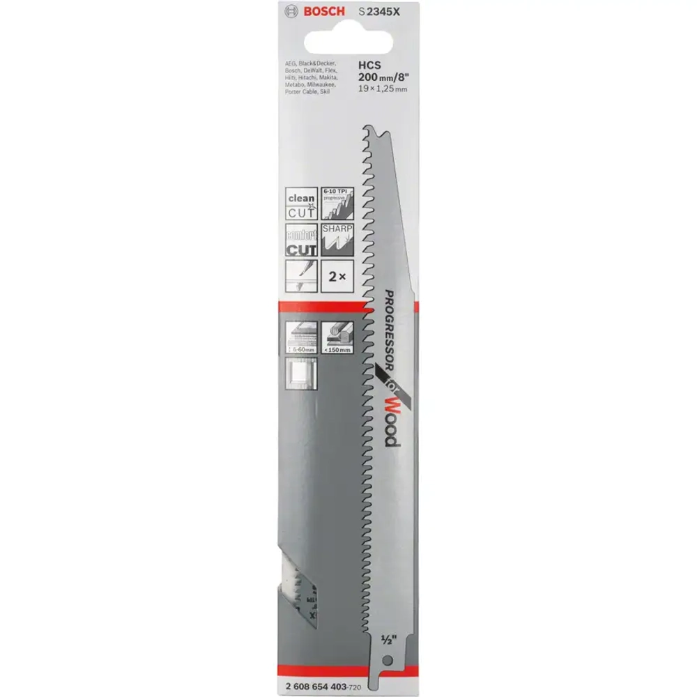 Сабельные пилки 2 шт. S 2345 X BOSCH 2608654403