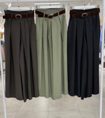 Брюки палаццо с эластичным поясом сзади , косой боковой карман