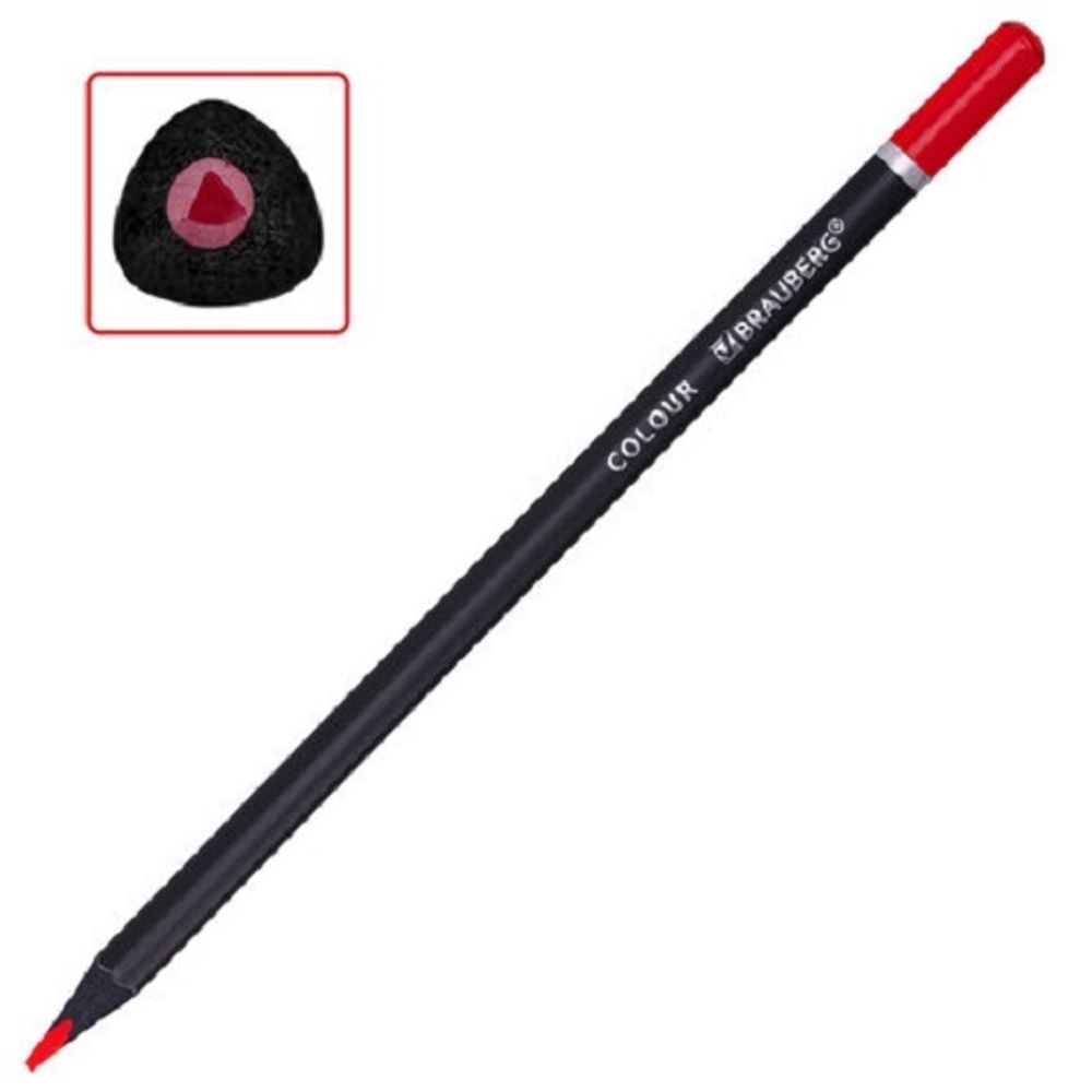 Карандаши цветные трехгранные 12цв. Brauberg Black wood, черное дерево