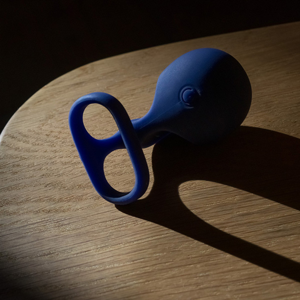 Синий аккумуляторный вибростимулятор на пальцы Sose Lunar LU00107