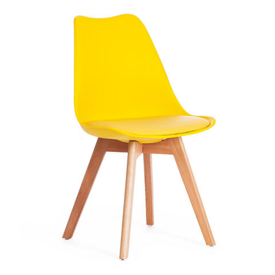 Стул TULIP (mod. 73) дерево/пластик/ПУ, 48.5*52.5*83cм, желтый