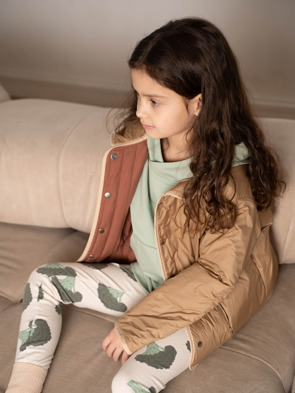 Куртка стёганая двухсторонняя Mjölk Terracotta/Beige