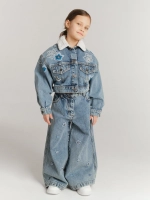 Жакет джинсовый с мехом NEZABUDKA CHILD, синий