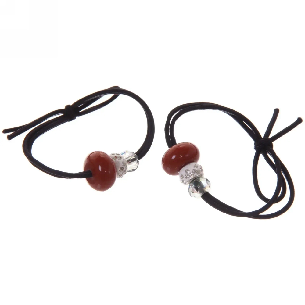 Резинки для волос 2шт «Кокетка - Style in details Шамбала с бусинкой», микс 5 цветов, d-5,5см