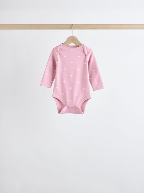 Боди с длинным рукавом для малышей Next N95-298, 5 шт., Молочный, Розовый