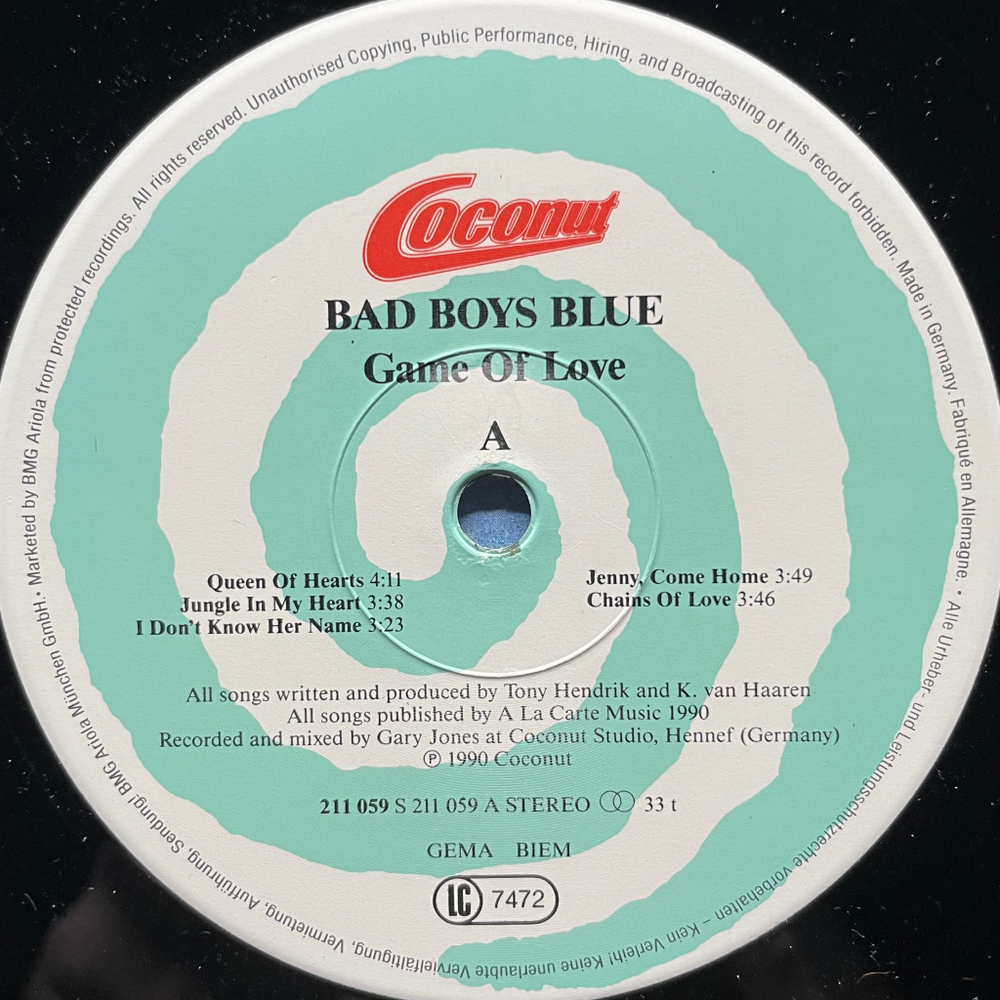 Bad Boys Blue ‎– Game Of Love (Германия 1990г.)