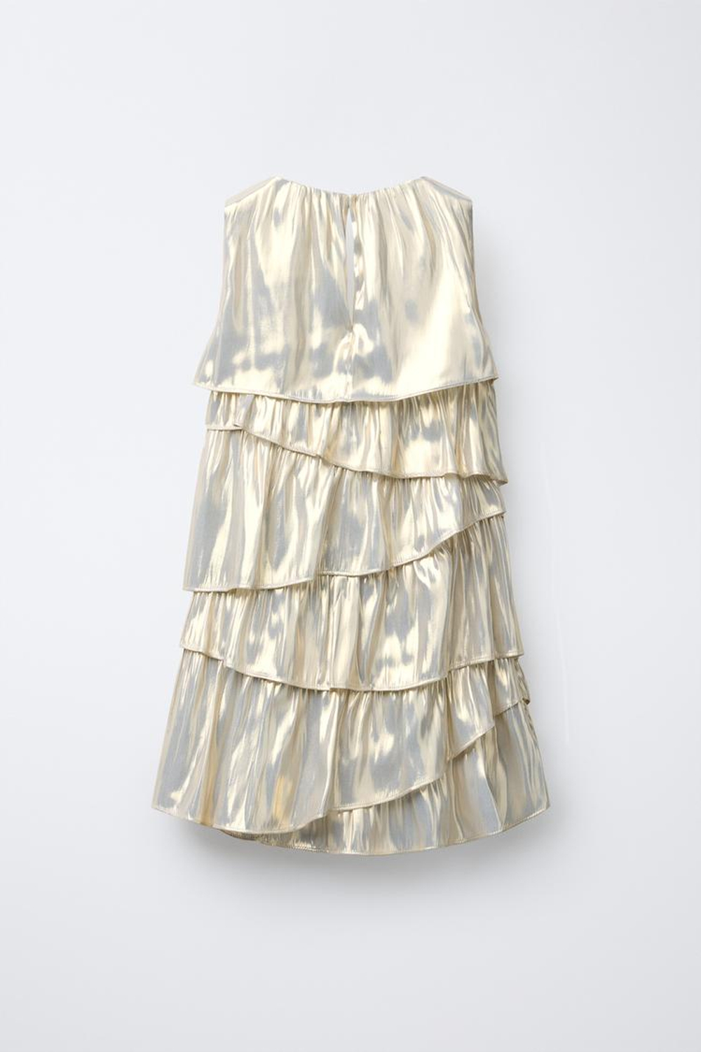 ZARA ПЛАТЬЕ С МЕТАЛЛИЧЕСКИМ ЭФФЕКТОМ, ЗОЛОТОЙ