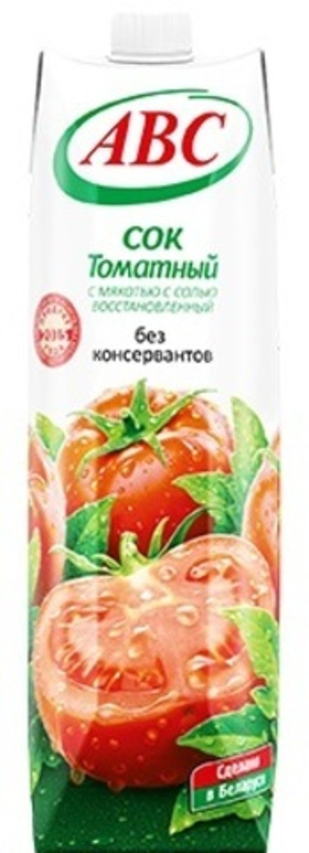 Сок "АВС" Томатный с солью 100% 1л.